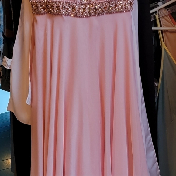 Sherri Hill Pink Princess Crystal Chiffon Gown Prom Evening 2 Pageant Sweetheart - Picture 8 of 9